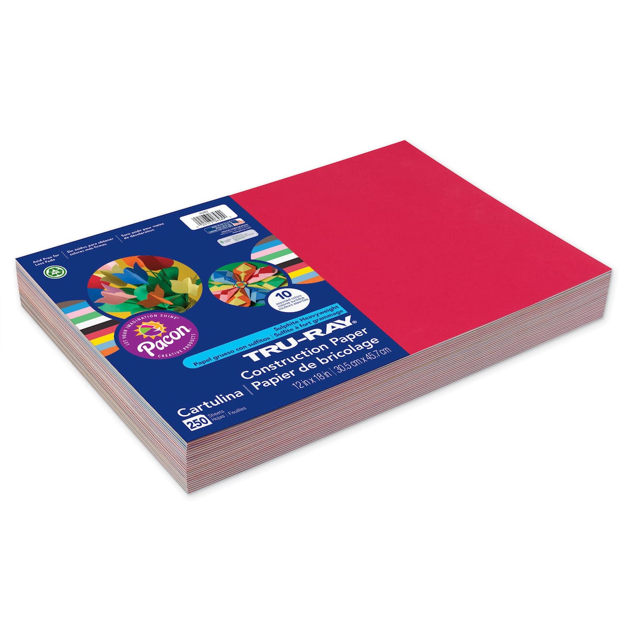 4 Packs: 250 ct. (1,000 total) Tru-Ray&#xAE; Multicolor 12&#x22; x 18&#x22; Construction Paper